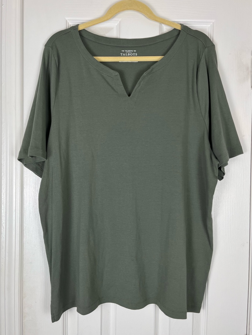 Talbots The Talbots Tee Short Sleeves Notched V-Neck Cotton Sz 3X